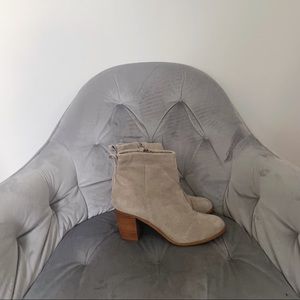 Toms Suede Heeled Booties, Size 8